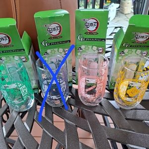 Set of 3 Demon Slayer Kimetsu no Yaiba Glass Cups
